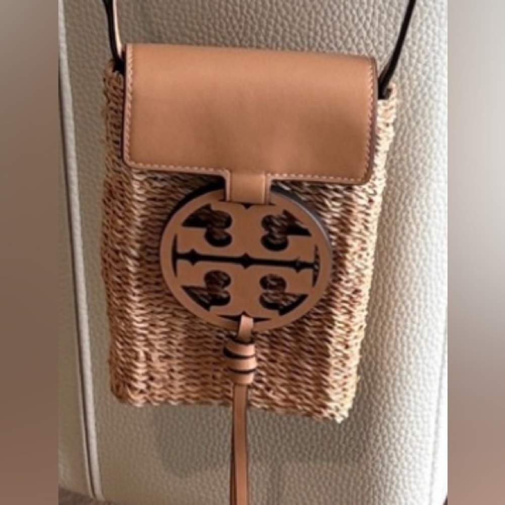 Tory Burch Woven Tan Crossbody Bag